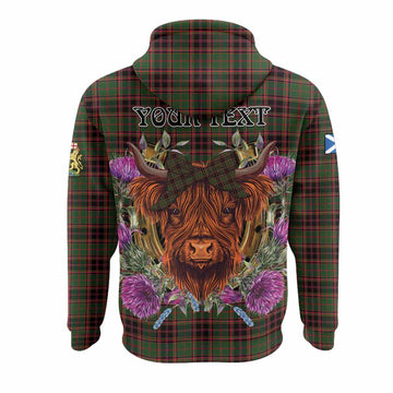 Buchan Tartan Hoodie Scottish Thistle Heilan Coo