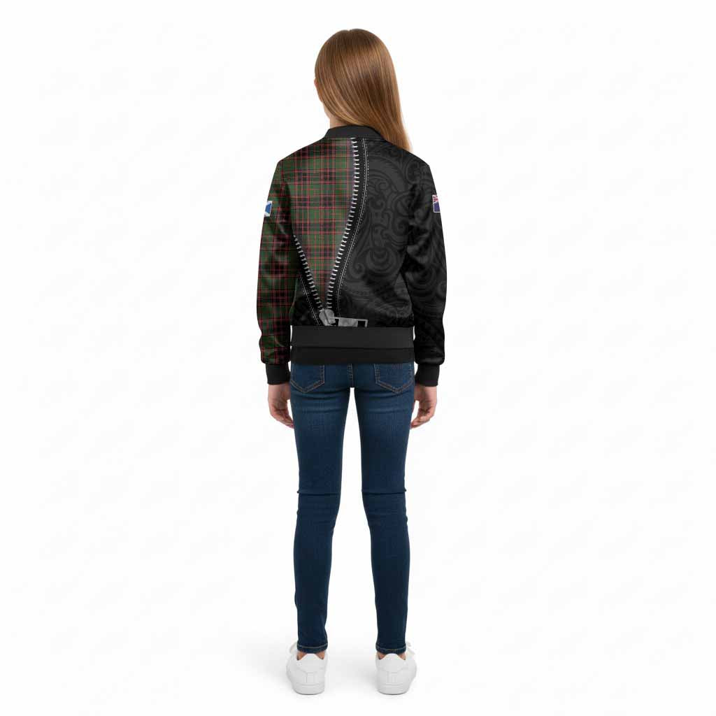Buchan Tartan Kid Bomber Jacket New Zealand Pattern Unique Zipper Stylized