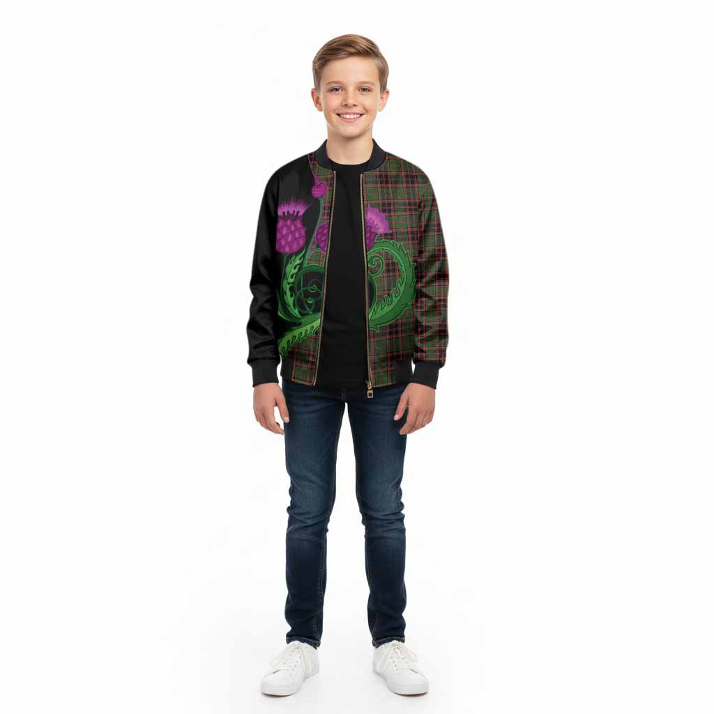 Buchan Tartan Kid Bomber Jacket Traditional Scottish Thistle
