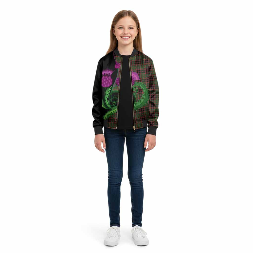 Buchan Tartan Kid Bomber Jacket Traditional Scottish Thistle