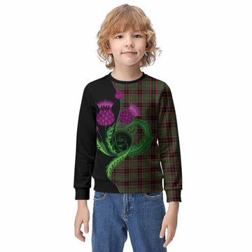 Buchan Tartan Kid Knitted Sweatshirt Traditional Scottish Thistle