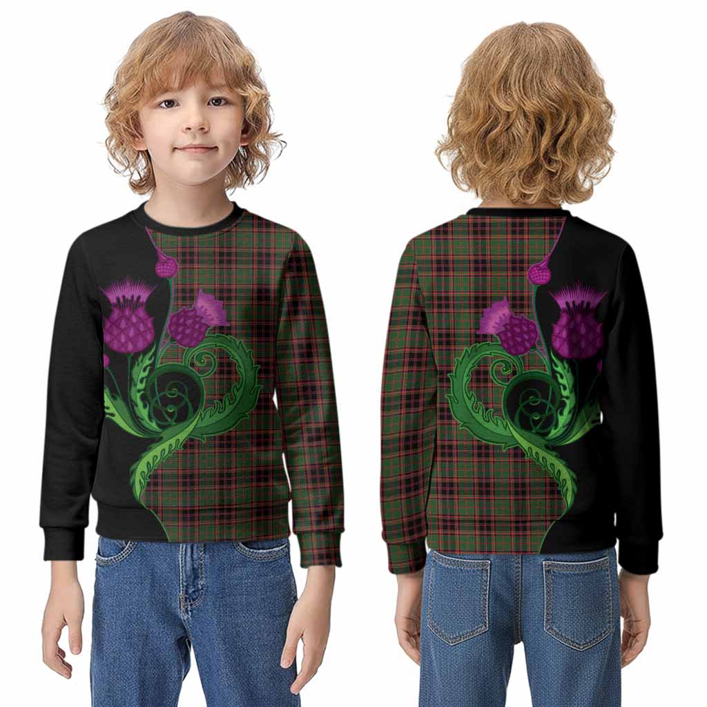 Buchan Tartan Kid Knitted Sweatshirt Traditional Scottish Thistle