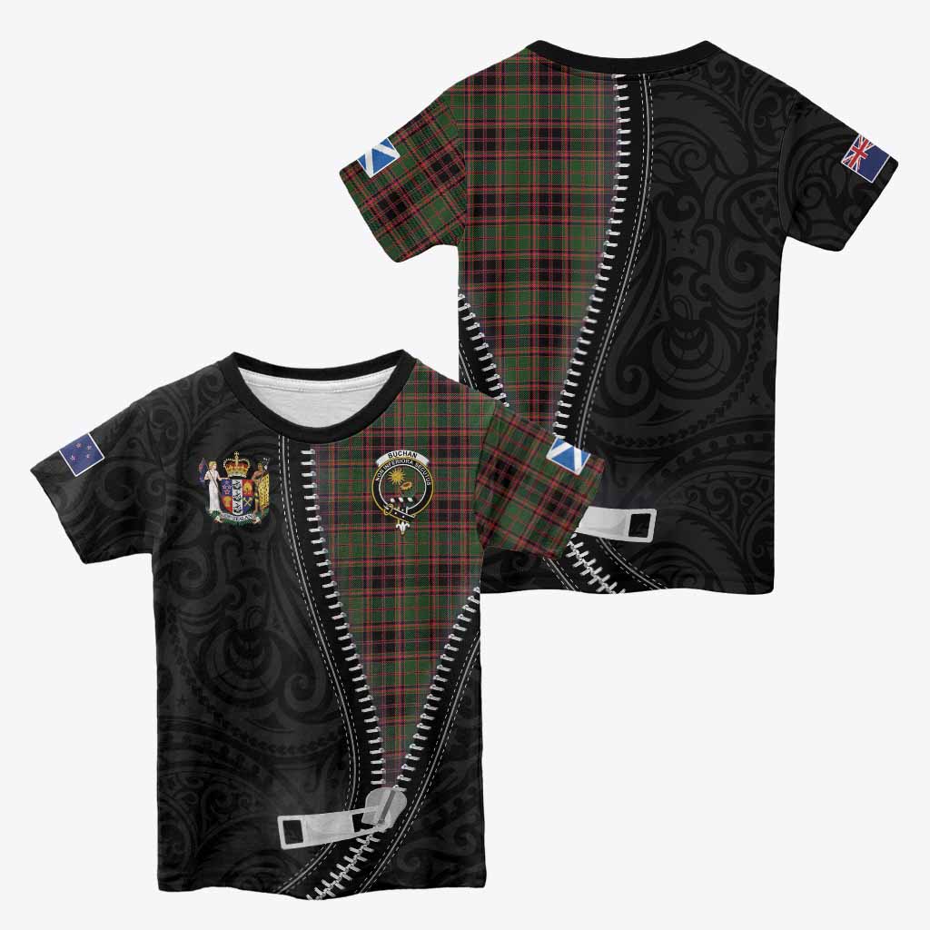 Buchan Tartan Kid T-shirt New Zealand Pattern Unique Zipper Stylized