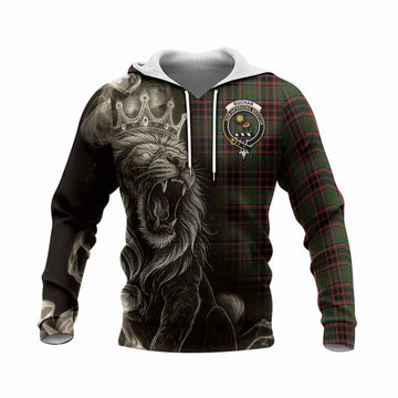 Buchan Tartan Knitted Hoodie Roaring Lion Heritage