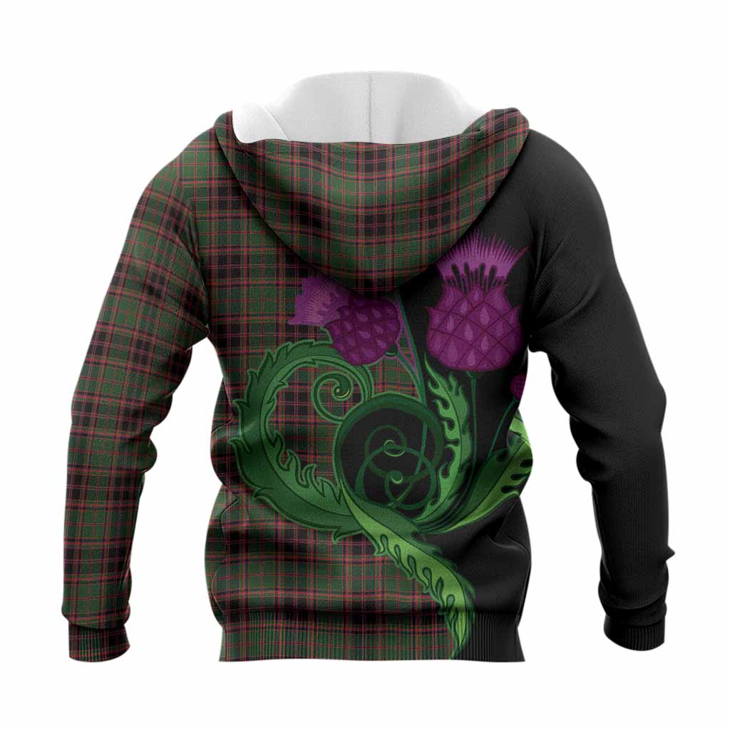 Buchan Tartan Knitted Hoodie Traditional Scottish Thistle