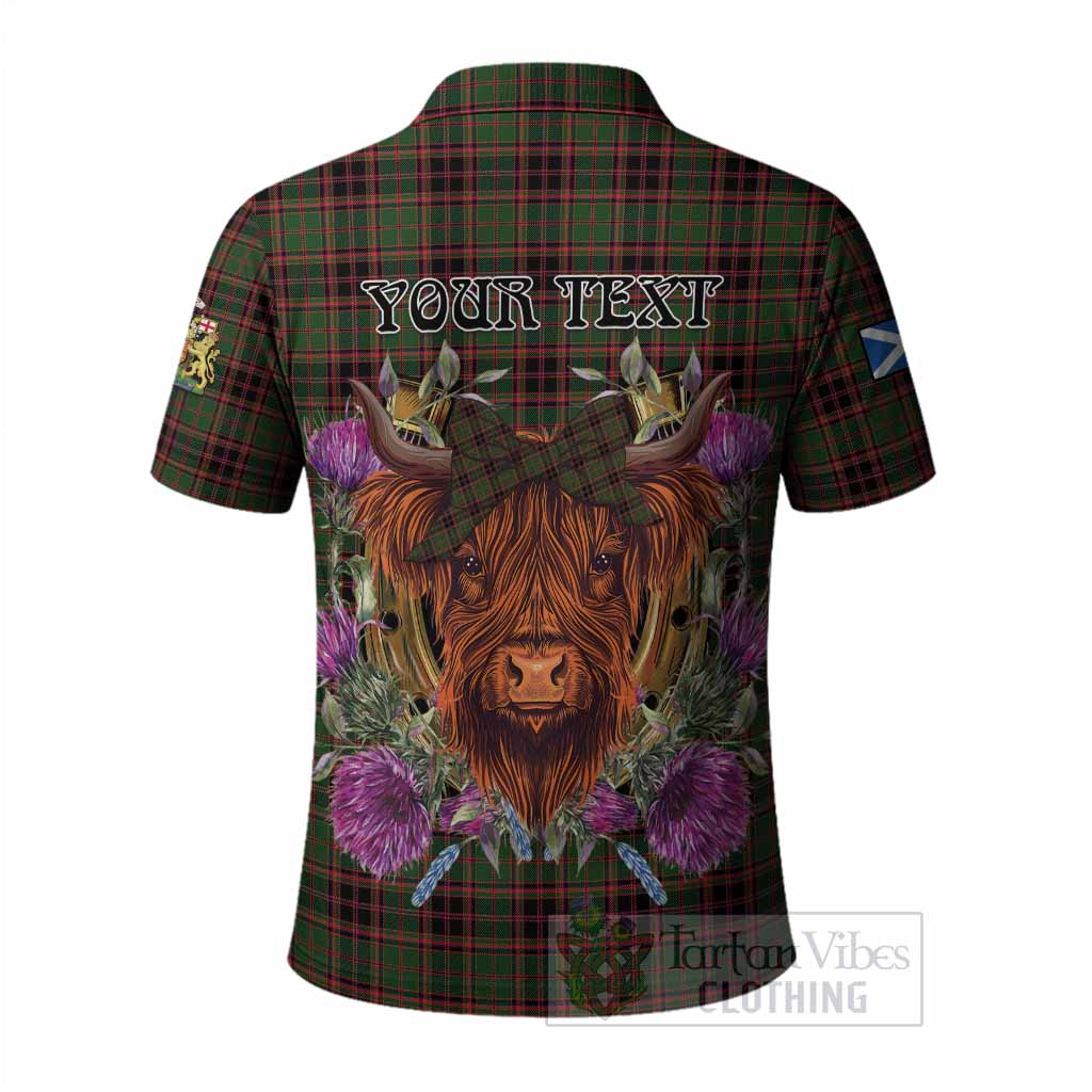 Buchan Tartan Polo Shirt Scottish Thistle Heilan Coo