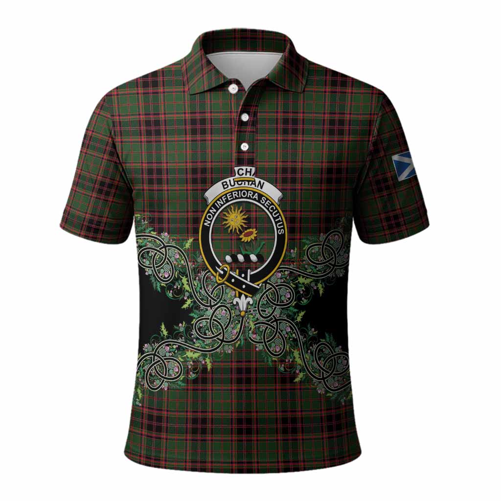 Buchan Tartan Polo Shirt Thistle Scottish Spirit