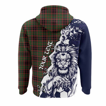 Buchan Tartan Scottish Hoodie Angry Lion With Soccer Ball Style