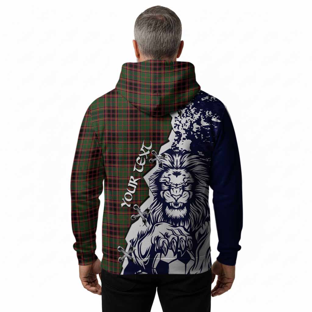 Buchan Tartan Scottish Hoodie Angry Lion With Soccer Ball Style