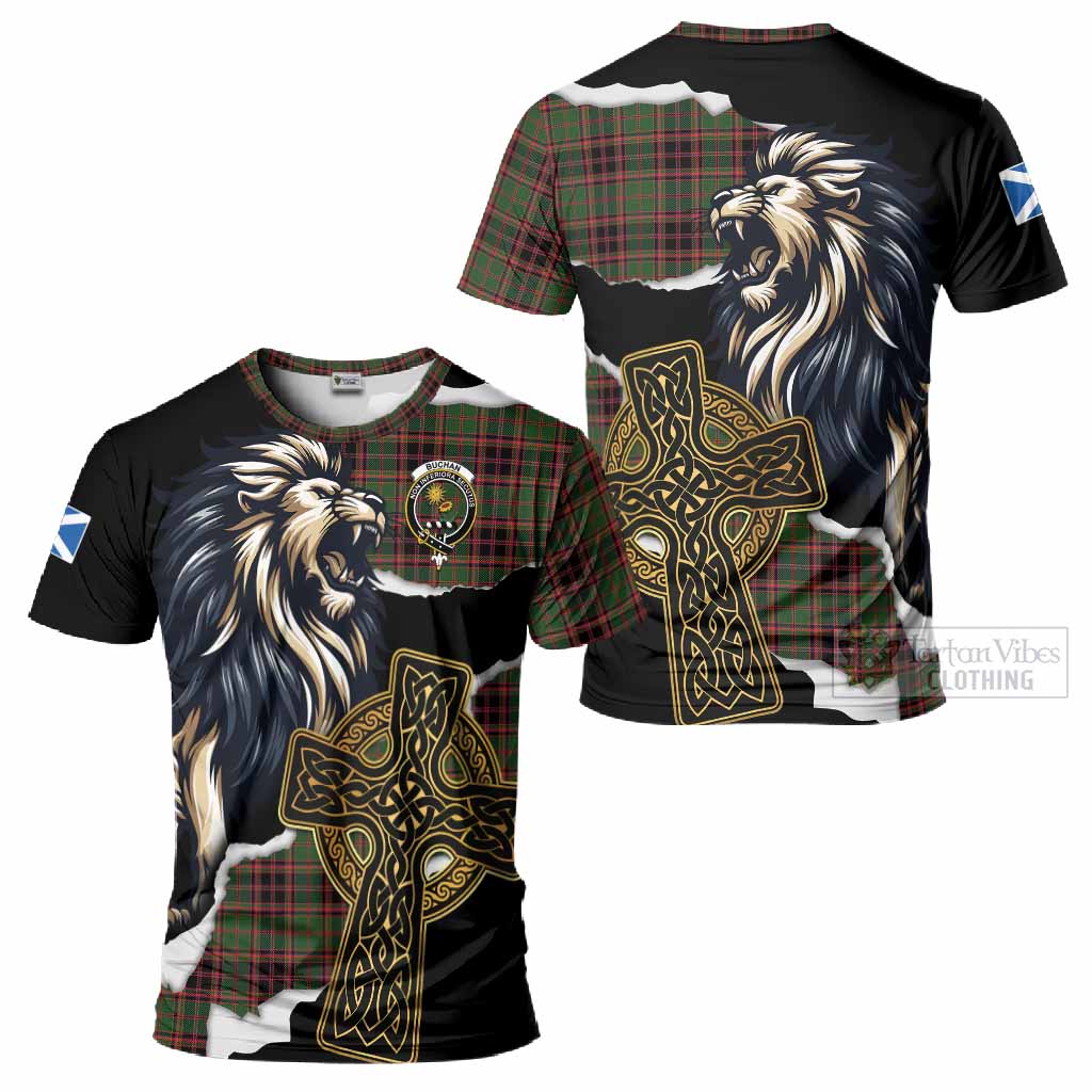 Buchan Tartan Scottish T-Shirt Lion Celtic Heritage