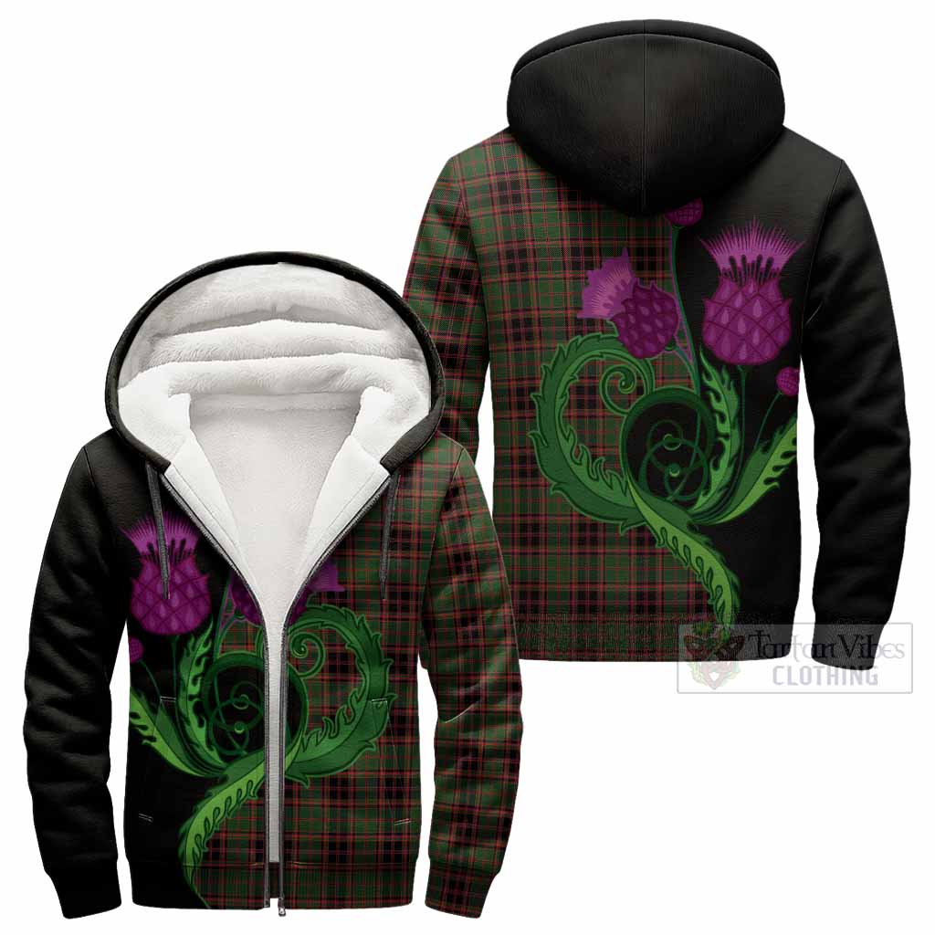 Buchan Tartan Sherpa Hoodie Traditional Scottish Thistle