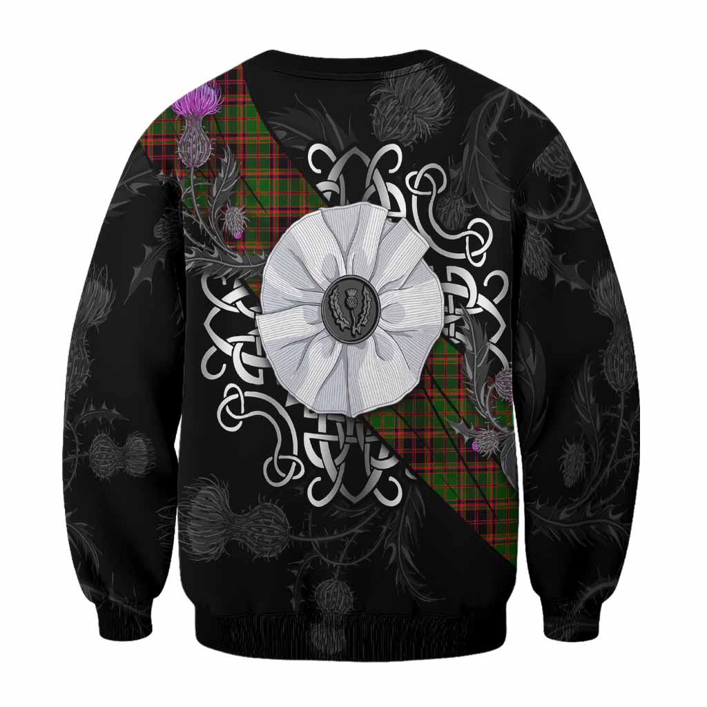 Buchan Tartan Sweatshirt Jacobite White Rose - Tartan Vibes Clothing