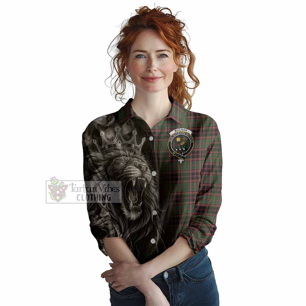 Buchan Tartan Women Casual Shirt Roaring Lion Heritage