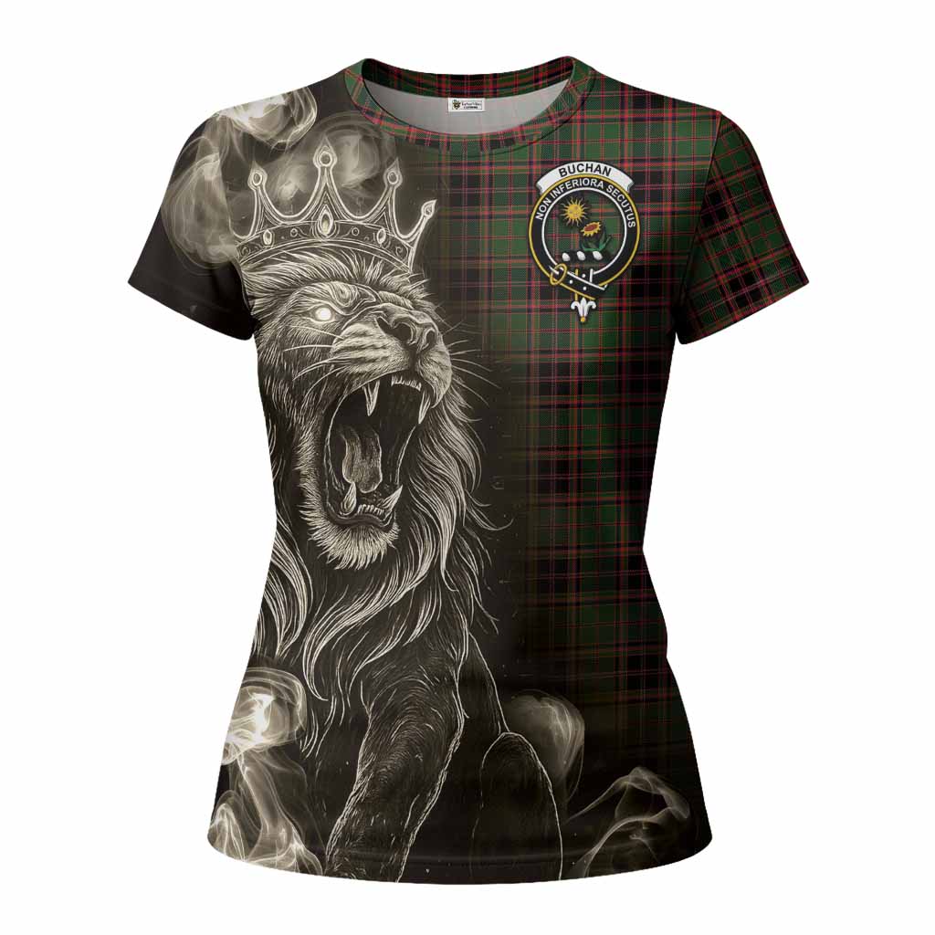Buchan Tartan Women T shirt Roaring Lion Heritage