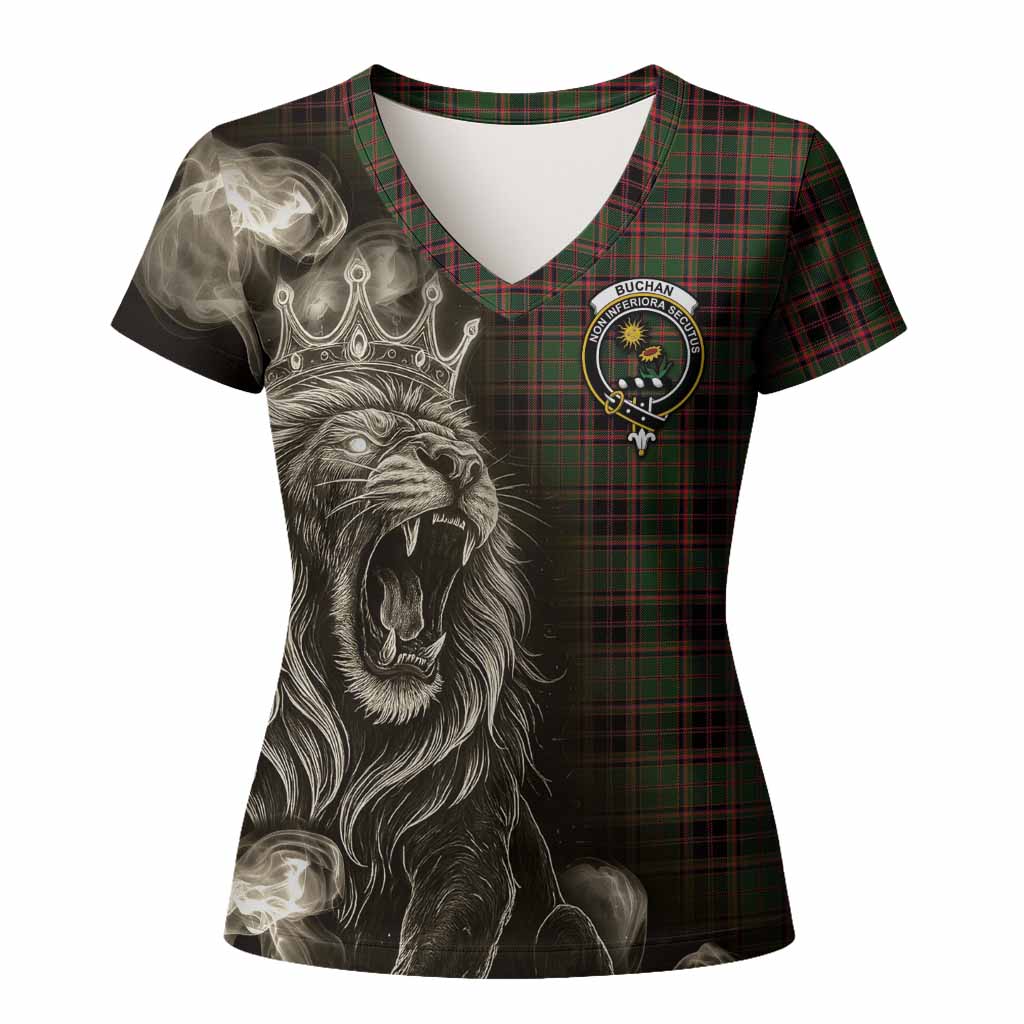 Buchan Tartan Women T shirt Roaring Lion Heritage