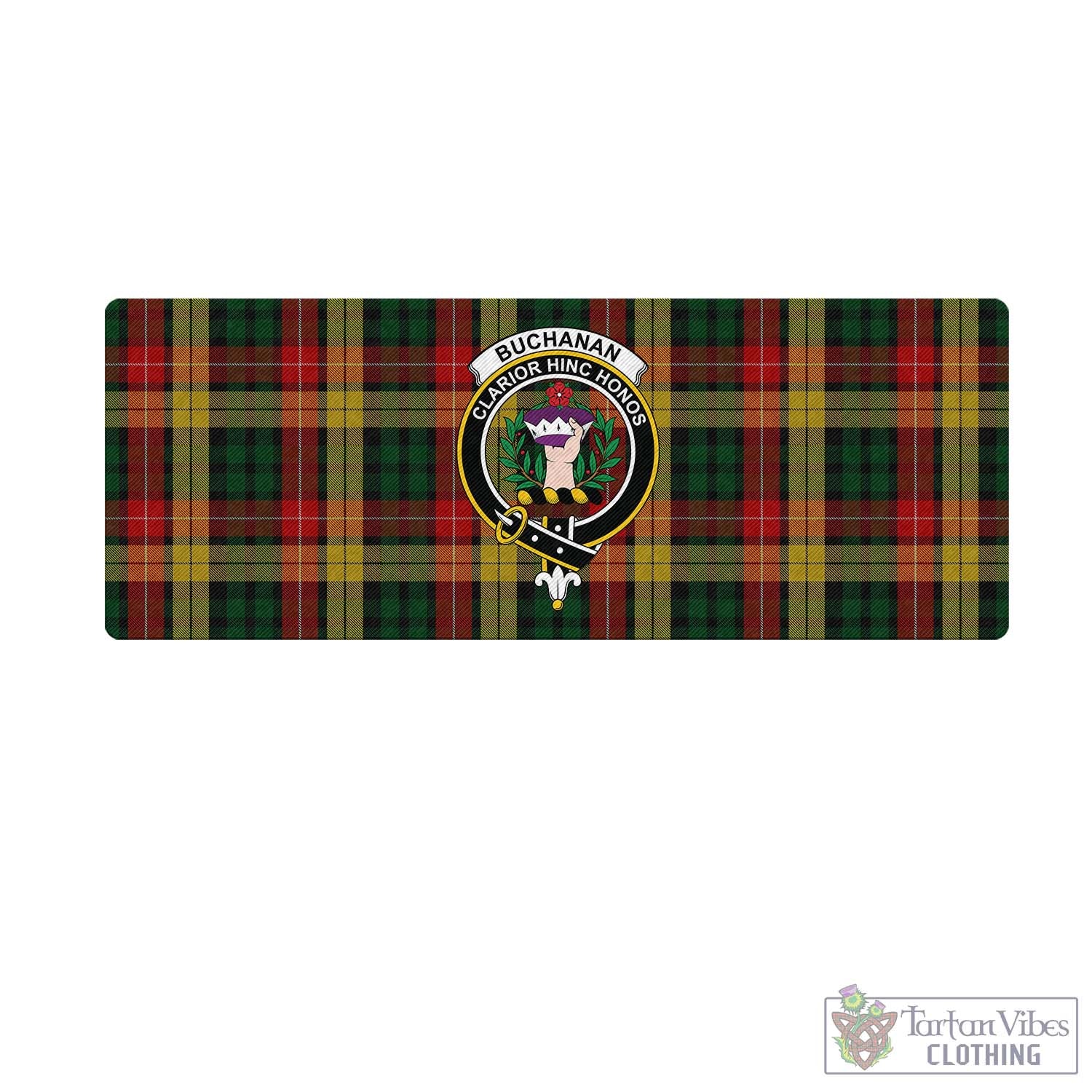 Tartan Vibes Clothing Buchanan Tartan Mouse Pad with Family Crest