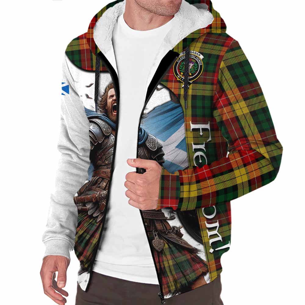 Tartan Vibes Clothing Buchanan Crest Tartan Sherpa Hoodie Inspired by the Freedom of Scottish Warrior