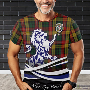 Buchanan Tartan T-Shirt with Alba Gu Brath Regal Lion Emblem