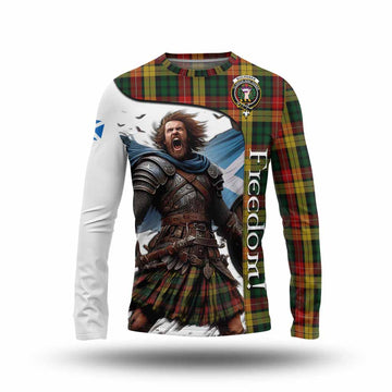 Buchanan Crest Tartan Long Sleeve T-Shirt Inspired by the Freedom of Scottish Warrior
