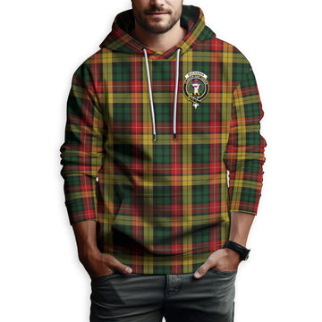 Buchanan Tartan Hoodie with Family Crest - Tartanvibesclothing