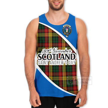 Tartan Vibes Clothing Buchanan Family Crest Tartan Men's Tank Top Celebrate Saint Andrew's Day in Style