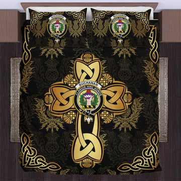 Buchanan Clan Bedding Sets Gold Thistle Celtic Style