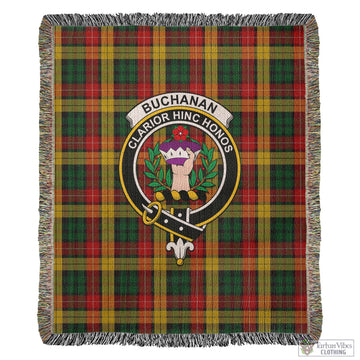Buchanan Tartan Woven Blanket with Family Crest
