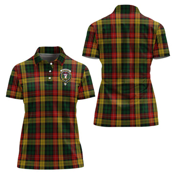 buchanan-tartan-polo-shirt-with-family-crest-for-women