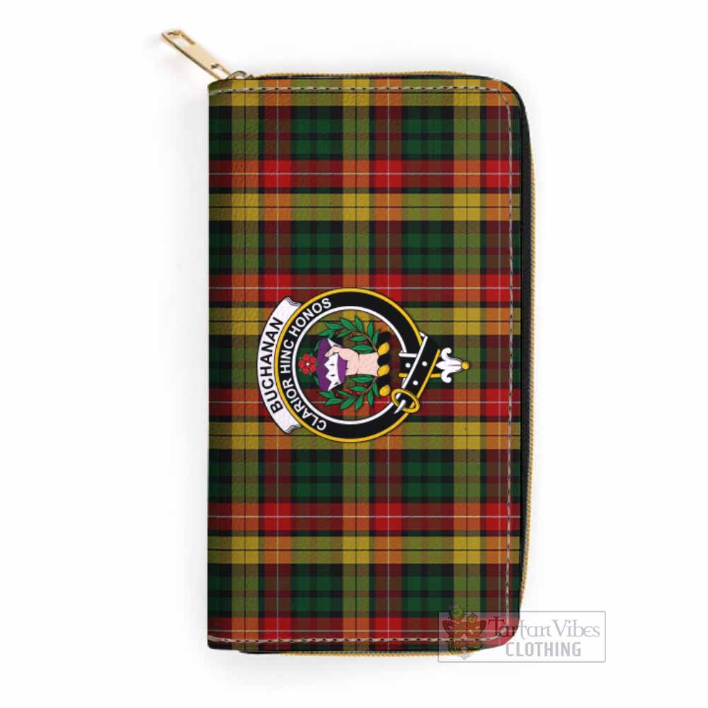 Tartan Vibes Clothing Buchanan Tartan Women's Leather Wallet with Family Crest