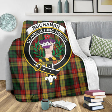 Buchanan Tartan Blanket with Family Crest