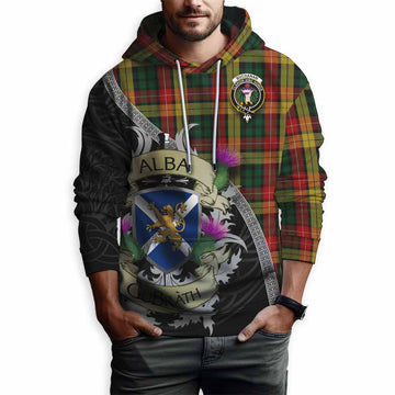Buchanan Tartan Family Crest Hoodie Lion Rampant Royal Thistle Shield Celtic Inspired