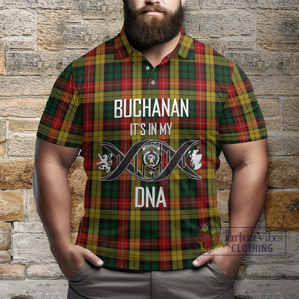 Buchanan Tartan Polo Shirt with Family Crest DNA In Me Style Kid - Tartan Vibes Clothing