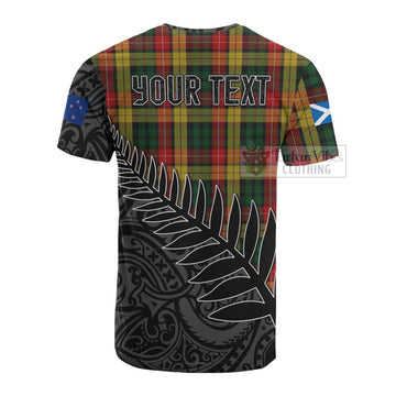 Buchanan Crest Tartan Cotton T-shirt with New Zealand Silver Fern Half Style