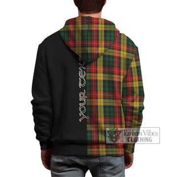 Buchanan Tartan Hoodie with Family Crest and Half Of Me Style - Tartanvibesclothing Shop