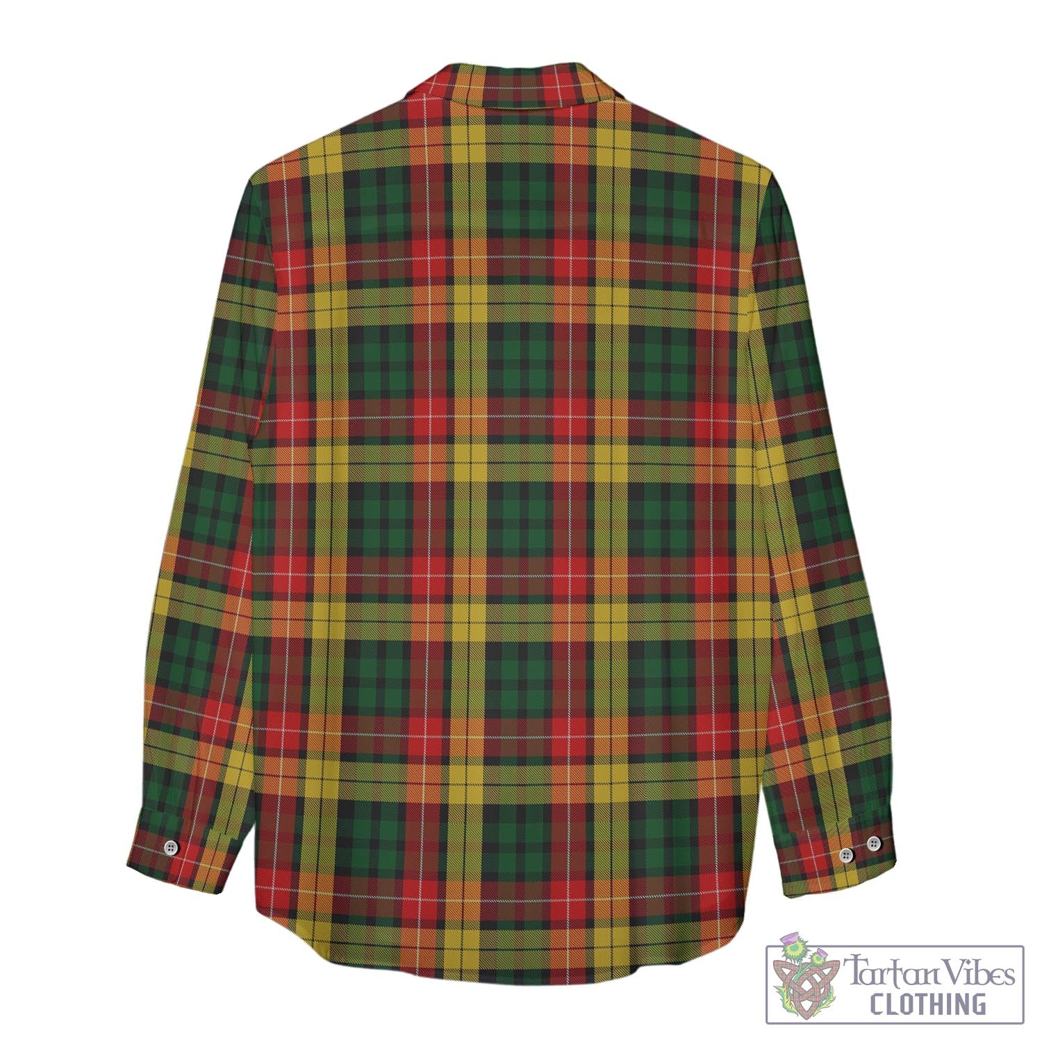 Tartan Vibes Clothing Buchanan Tartan Womens Casual Shirt with Family Crest