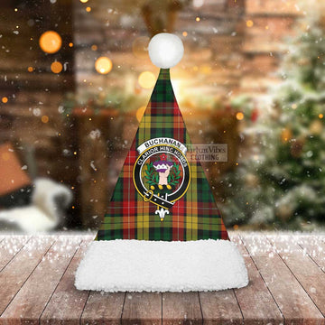 Buchanan Tartan Christmas Santa Hats with Family Crest
