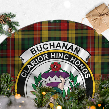 Buchanan Tartan Christmas Tree Skirt with Family Crest