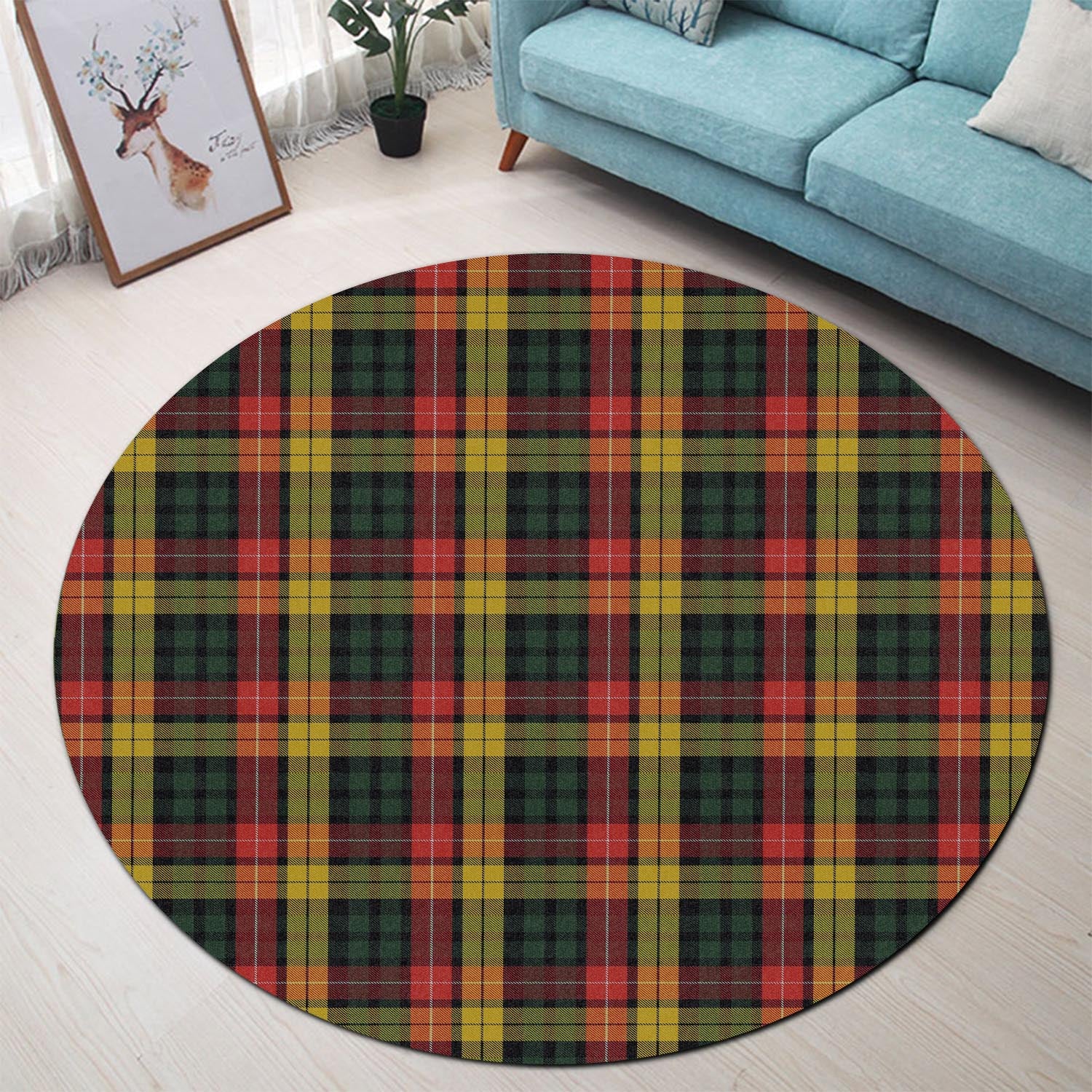 Buchanan Tartan Round Rug - Tartanvibesclothing