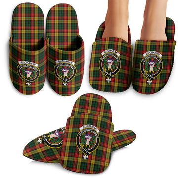 Buchanan Tartan Home Slippers with Family Crest
