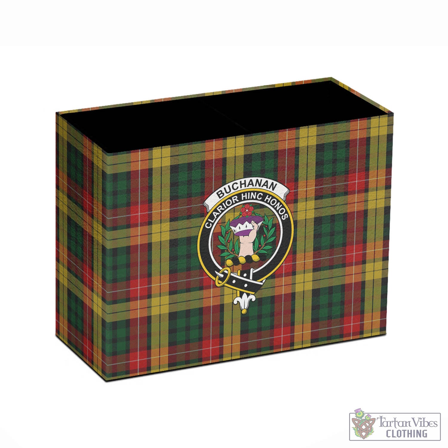 Tartan Vibes Clothing Buchanan Tartan Pen Holder with Family Crest