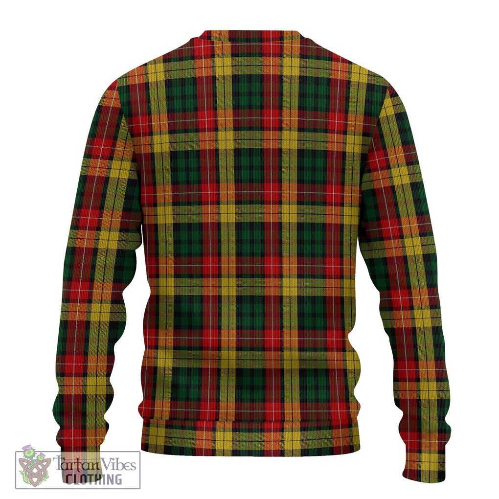 Buchanan Tartan Knitted Sweater with Family Crest DNA In Me Style - Tartanvibesclothing Shop