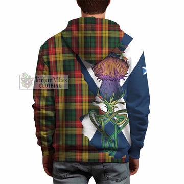 Buchanan Tartan Family Crest Hoodie Scottish Thistle Celtic Inspired