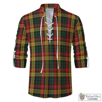 Buchanan Tartan Men's Scottish Traditional Jacobite Ghillie Kilt Shirt