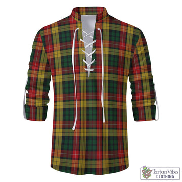 Tartan Vibes Clothing Buchanan Tartan Men's Scottish Traditional Jacobite Ghillie Kilt Shirt
