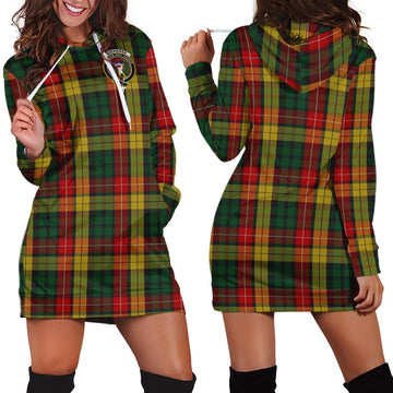 Buchanan Tartan Hoodie Dress with Family Crest - Tartan Vibes Clothing