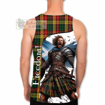 Tartan Vibes Clothing Buchanan Crest Tartan Men's Tank Top Inspired by the Freedom of Scottish Warrior