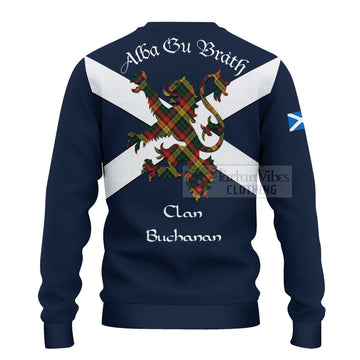 Tartan Vibes Clothing Buchanan Tartan Lion Rampant Knitted Sweater – Proudly Display Your Heritage with Alba Gu Brath and Clan Name