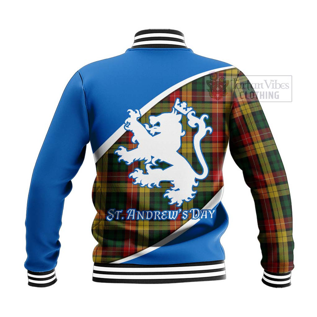 Tartan Vibes Clothing Buchanan Family Crest Tartan Baseball Jacket Celebrate Saint Andrew's Day in Style