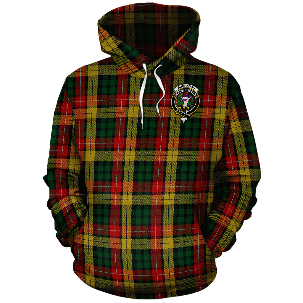 Buchanan Tartan Hoodie with Family Crest - Tartanvibesclothing