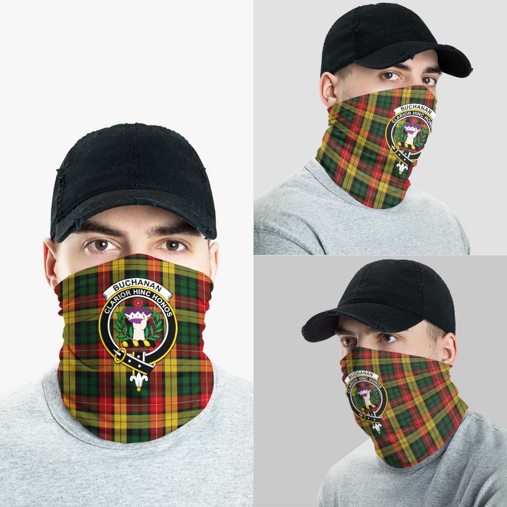 Buchanan Tartan Neck Gaiters, Tartan Bandanas, Tartan Head Band with Family Crest